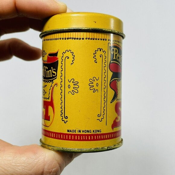 Vintage Percival Duffin Tin Salt Shaker 4” Metal Retro Handle Replacement Yellow - Picture 3 of 12